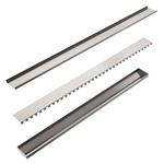 Load image into Gallery viewer, TILE INSERT V CHANNEL FLOOR GRATE 50MM OUTLET WITHOUT OUTLET AND HOLE SAW BRUSHED NICKEL
