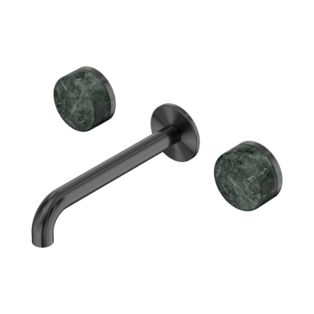 Serenity Wall Basin Set 220mm Spout With Verde Alpi Handle Gun Metal