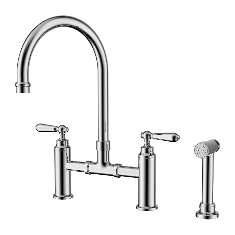 York Bridge Kitchen Set With Hand Spray Chrome