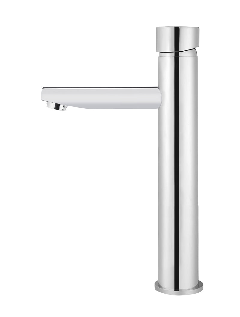 Round Pinless Tall Basin Mixer - Polished Chrome