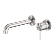 MECCA WALL BASIN/BATH MIXER SEPARETE BACK PLATE 185MM BRUSHED NICKEL