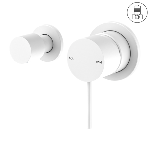 MECCA SHOWER MIXER WITH HORIZONTAL 2 WAY DIVERTOR MATTE WHITE