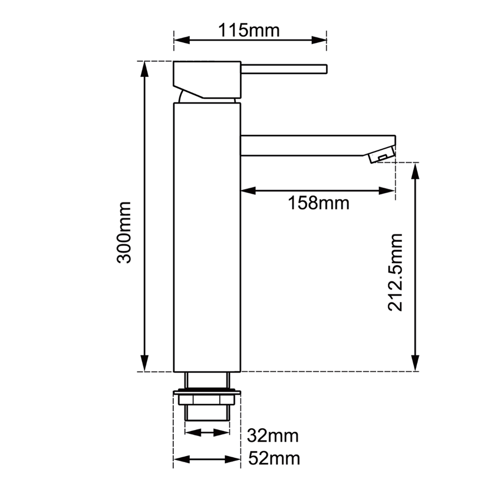 N High Mixer Round Chrome