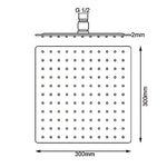 Load image into Gallery viewer, Super-slim Square Black Stainless Steel Shower Head 300mm
