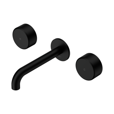 Serenity Wall Basin Set 220mm Spout With Metal Handle Matte Black