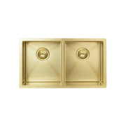 Kitchen Sink - Double Bowl 760 x 440 - Brushed Bronze Gold