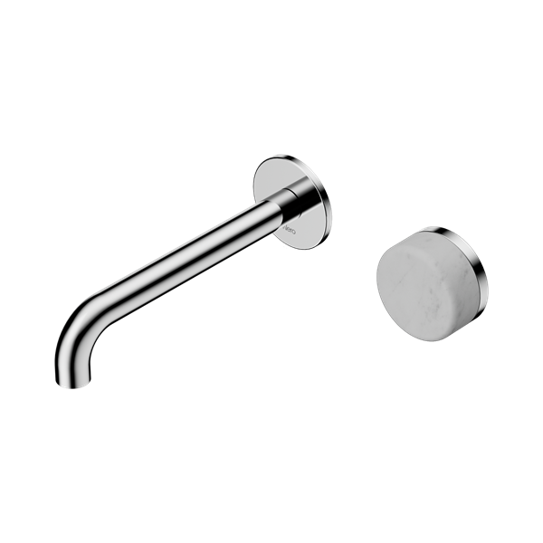 Serenity Progressive Wall Basin Mixer 160mm Spout With Carrara Handle Chrome