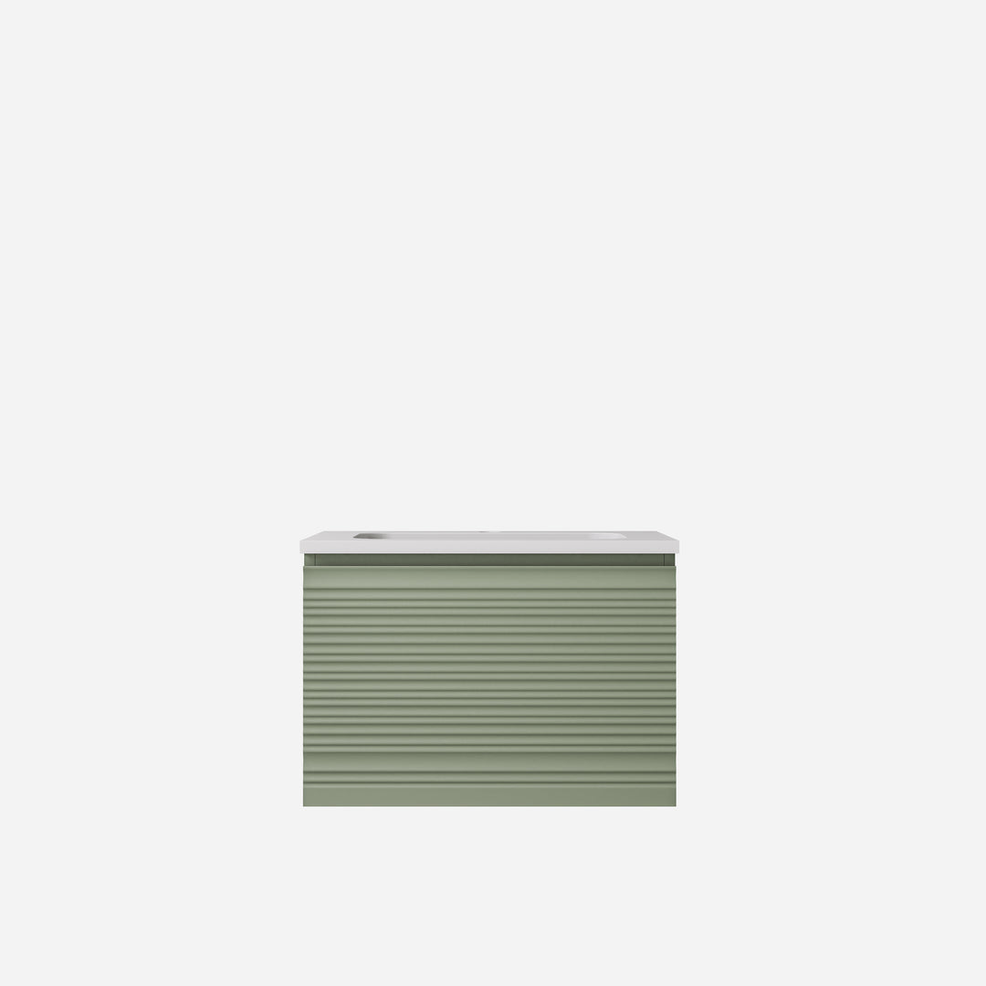 Sedona Olive Green Fluted Wall Hung Vanity