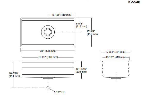 Prolific  33" undermount single-bowl workstation kitchen sink