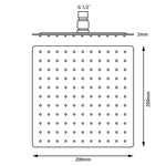 Load image into Gallery viewer, Super-slim Square Chrome Stainless Steel Shower Head 200mm
