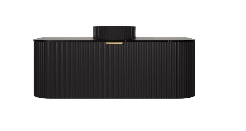 Agena Modern Fluted Wall Hung Vanity Matte Black