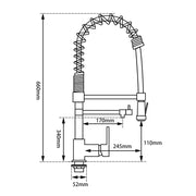 Chrome Double Spout Kitchen Mixer