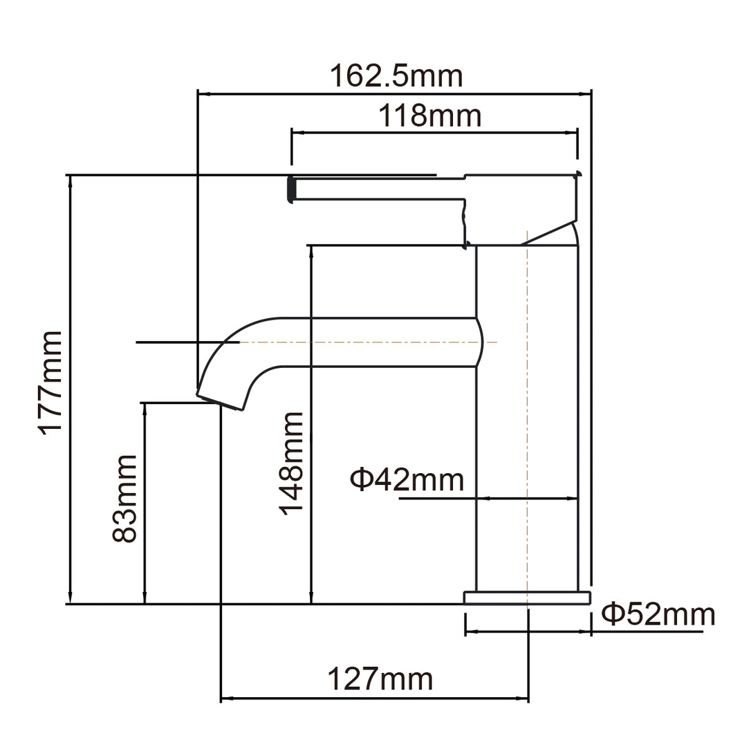 LUCID PIN Series Round Brushed Nickel Basin Mixer