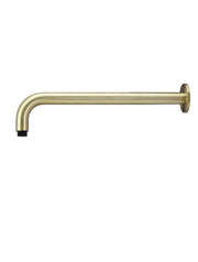 Round Wall Shower Curved Arm 400mm - PDV Tiger Bronze