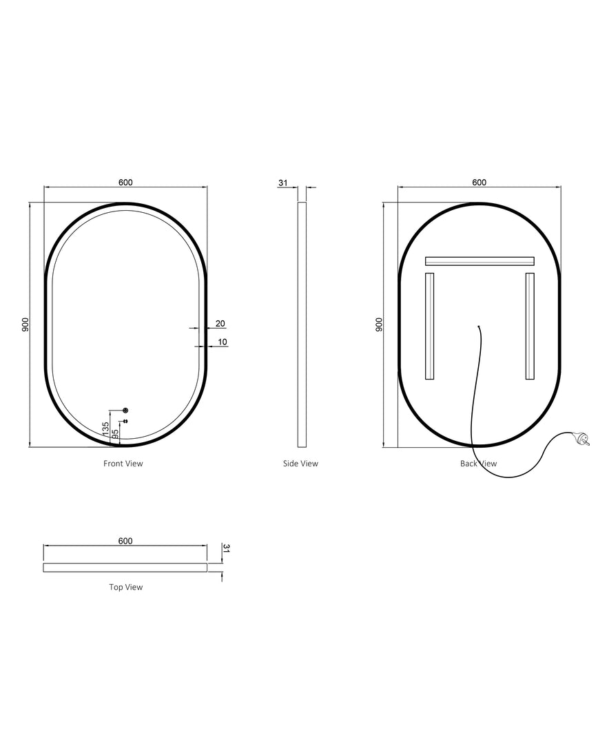 LED Noosa Metal Frame Mirror