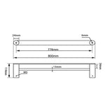 Load image into Gallery viewer, RUSHY Series Brushed Nickel Double Towel Rail 800mm
