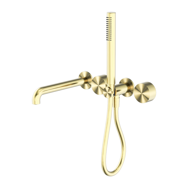 KARA PROGRESSIVE SHOWER SYSTEM SEPARATE PLATE WITH SPOUT 250MM BRUSHED GOLD