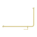Load image into Gallery viewer, MECCA CARE 32MM DDA 90 DEGREE BENT TUBE GRAB RAIL 600X1000MM WITH TOILET ROLL HOLDER BRUSHED GOLD
