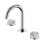 Load image into Gallery viewer, Serenity Basin Set Arc Spout With Arabescato Corchia Handle Chrome
