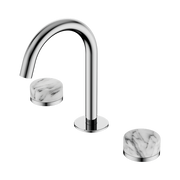 Serenity Basin Set Arc Spout With Arabescato Corchia Handle Chrome