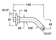 Stillness shower arm (female thread)