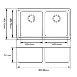 Load image into Gallery viewer, White Arete Stone Granite Double Bowl Stone Kitchen Sink 838*476*241mm

