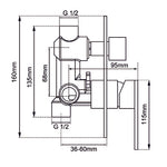 Load image into Gallery viewer, LUCID PIN Series Round Chrome Wall Mixer with Diverter(color up)
