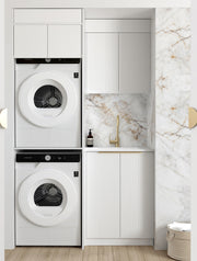 Laundry Kit 1305C Bondi White with Cloudy Carrara Top