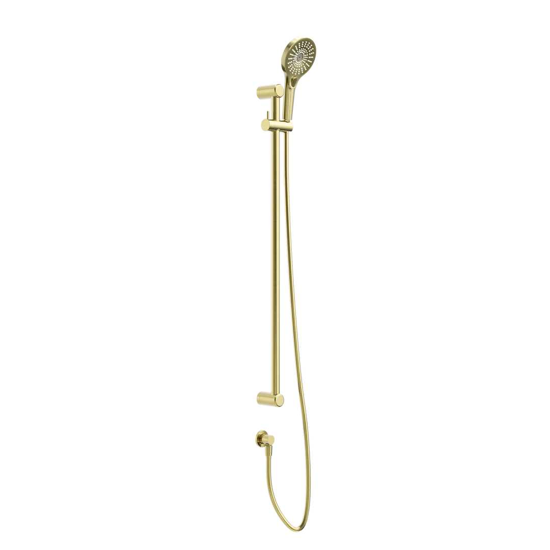 MECCA CARE 25MM GRAB RAIL AND ADJUSTABLE SHOWER RAIL SET 900MM BRUSHED GOLD
