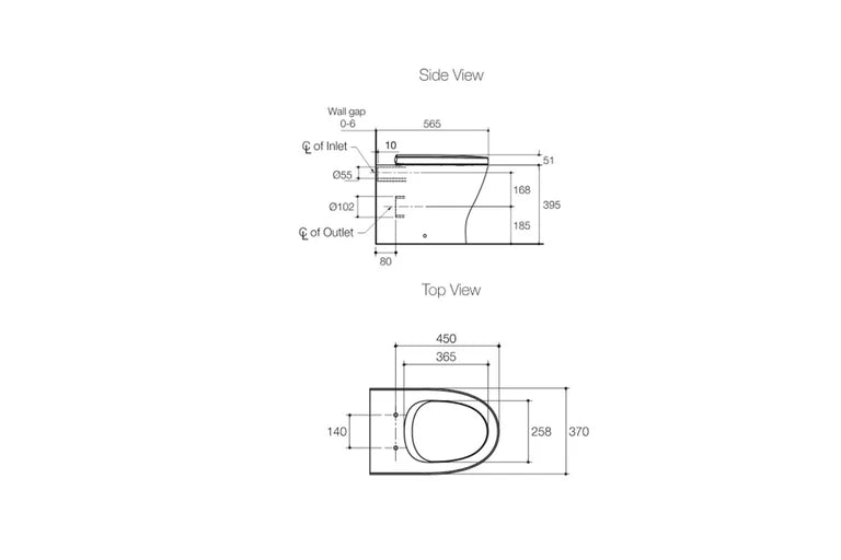 Reach II Wall Faced Toilet with Slim seat