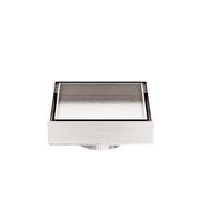 100MM SQUARE TILE INSERT FLOOR WASTE 50MM OUTLET BRUSHED NICKEL