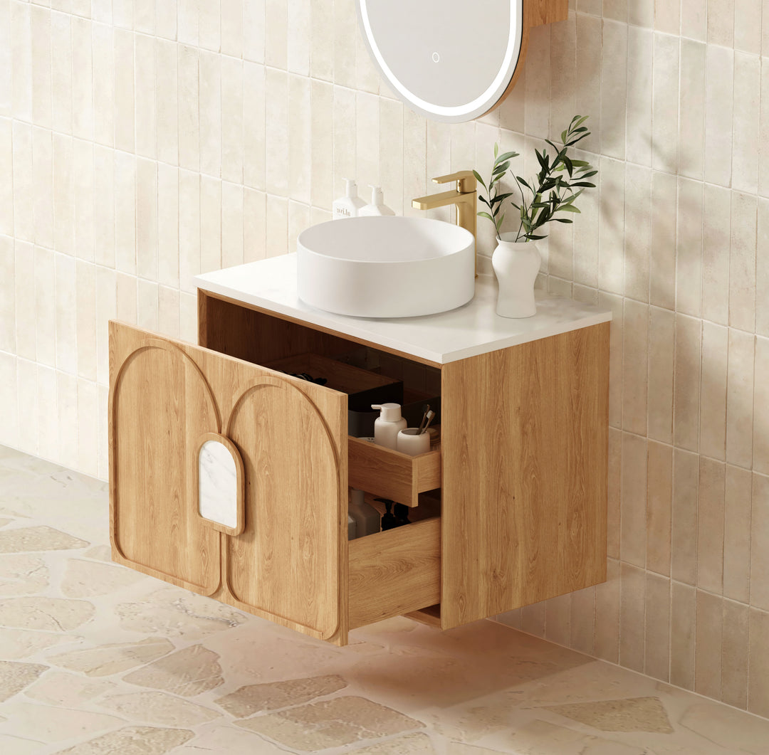 Laguna Natural Oak Wall Hung Vanity