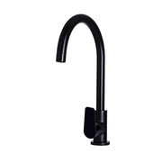 Round Paddle Gooseneck Kitchen Mixer Tap - Matte Black