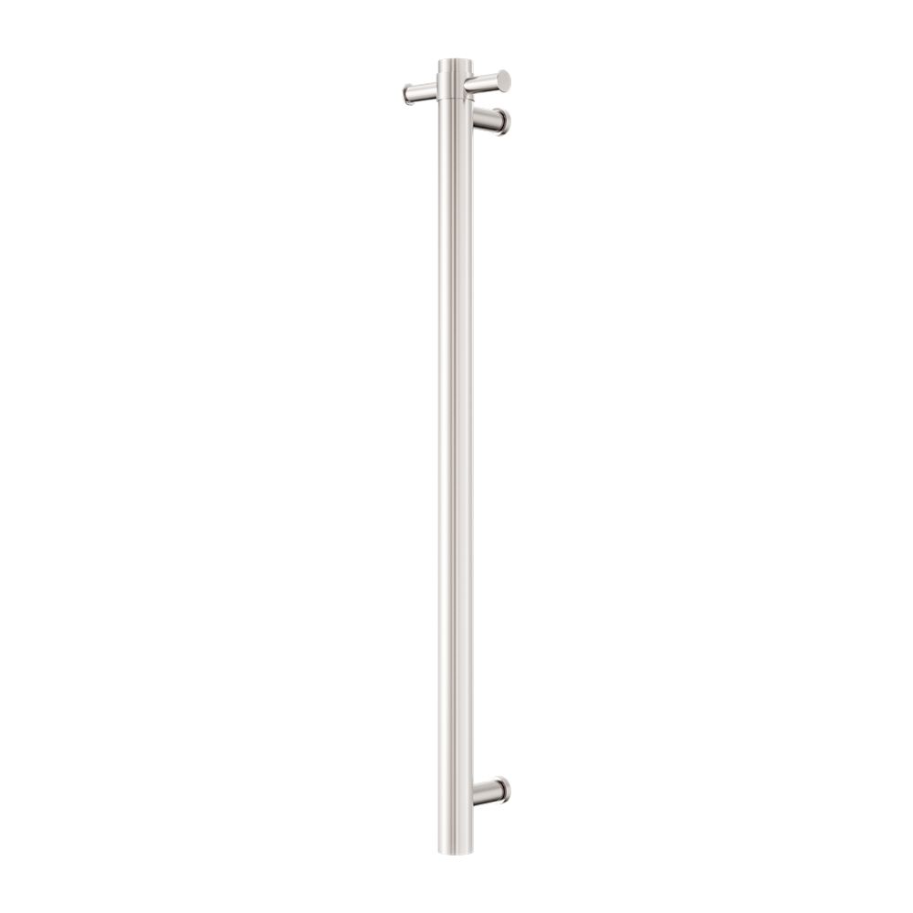 MECCA 240V SINGLE VERTICAL HEATED TOWEL RAIL BRUSHED NICKEL