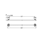 Load image into Gallery viewer, YORK SINGLE TOWEL RAIL 600MM BRUSHED NICKEL
