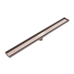 Load image into Gallery viewer, TILE INSERT V CHANNEL FLOOR GRATE 50MM OUTLET WITH HOLE SAW BRUSHED BRONZE
