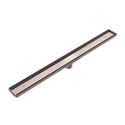 TILE INSERT V CHANNEL FLOOR GRATE 50MM OUTLET WITH HOLE SAW BRUSHED BRONZE
