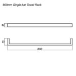 Load image into Gallery viewer, IVANO Series Brushed Nickel Single Towel Rail 800mm
