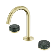 Serenity Basin Set Arc Spout With Verde Alpi Handle Brushed Gold