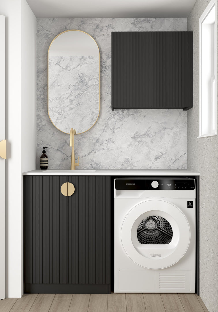 Laundry Kit 1305A Marlo Black with Natural Carrara Marble Top