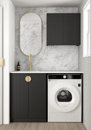 Laundry Kit 1305A Marlo Black with Natural Carrara Marble Top