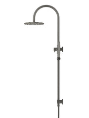 200mm Round Overhead Shower Set, Single Function Hand Shower - Shadow Gunmetal