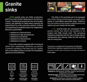 Laveo  Dafne Grey Granite Single Bowl Stone Kitchen Sink 510*205mm(including Space Saving Siphon and Click-clack Plug)