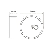 Round White Arete Stone Granite Single Bowl Stone Kitchen Sink 460mm