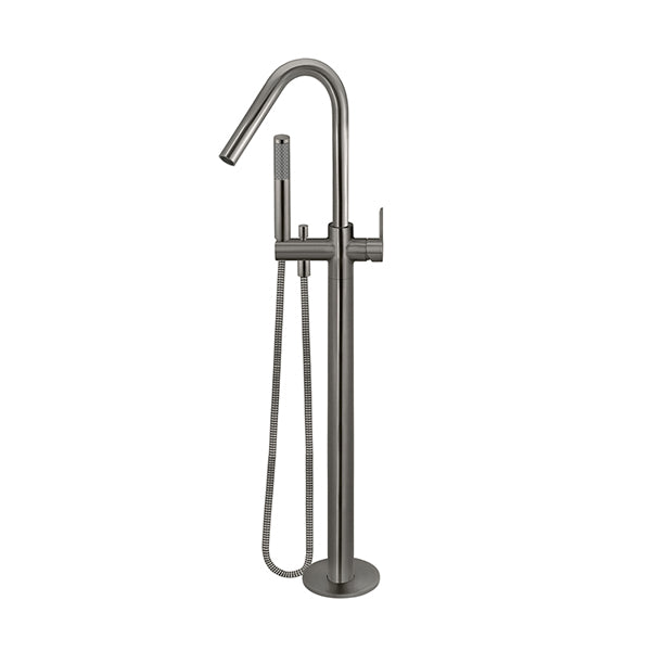 Round Paddle Freestanding Bath Spout and Hand Shower - Shadow