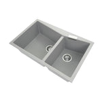 Load image into Gallery viewer, Concrete Grey Carysil CGDB 3220 Double Bowl Stone Kitchen Sink 800*500mm
