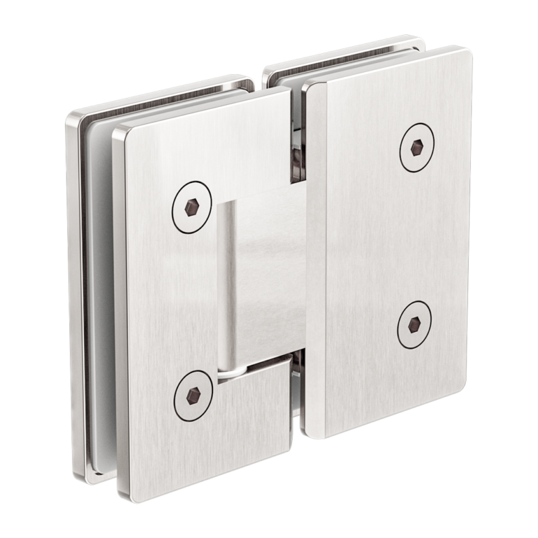 180 DEGREE GLASS TO GLASS SHOWER HINGE 10MM GLASS  BRUSHED NICKEL