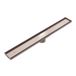 Load image into Gallery viewer, TILE INSERT V CHANNEL FLOOR GRATE 89MM OUTLET WITHOUT OUTLET AND HOLE SAW BRUSHED BRONZE
