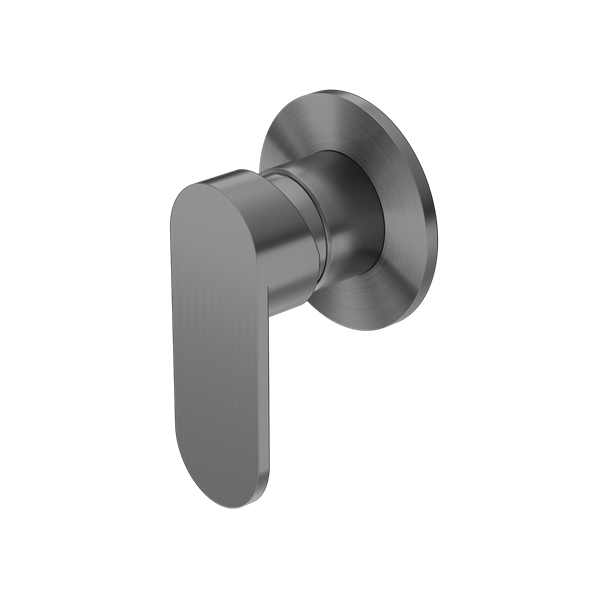 ECCO SHOWER MIXER 80MM ROUND PLATE GUM METAL