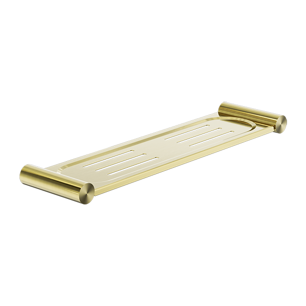 NEW MECCA METAL SHOWER SHELF BRUSHED GOLD
